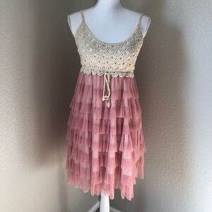 ⭐️3 for $10⭐️ Crochet top ruffle dress